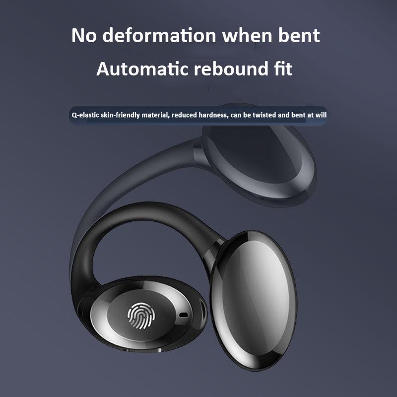 Waterproof Touch Control Wireless Earphones with Ear-hook for Sports - Black