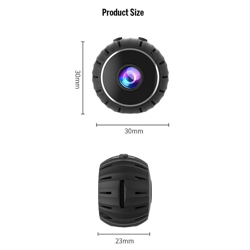 Mini Wifi Camera With Infrared Night Vision And Base - Black