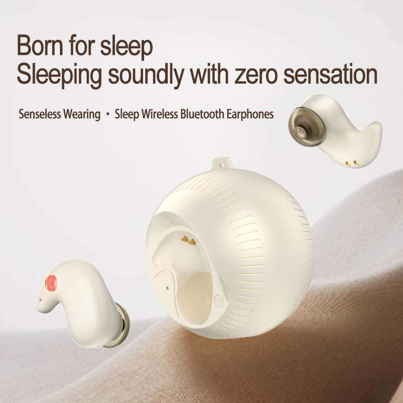 Coconut Ball Bluetooth Earphones with Charging Case - Black