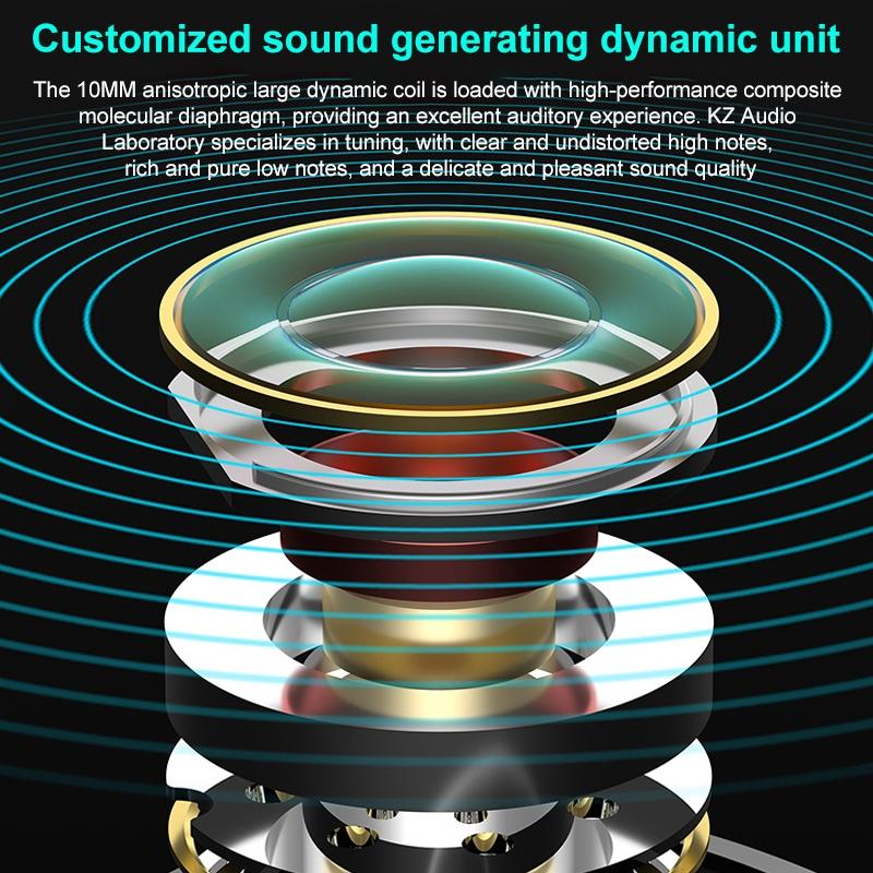 Obsidian Black Kz-vxs Ten-unit Coil Iron Bluetooth Earphones for Sports