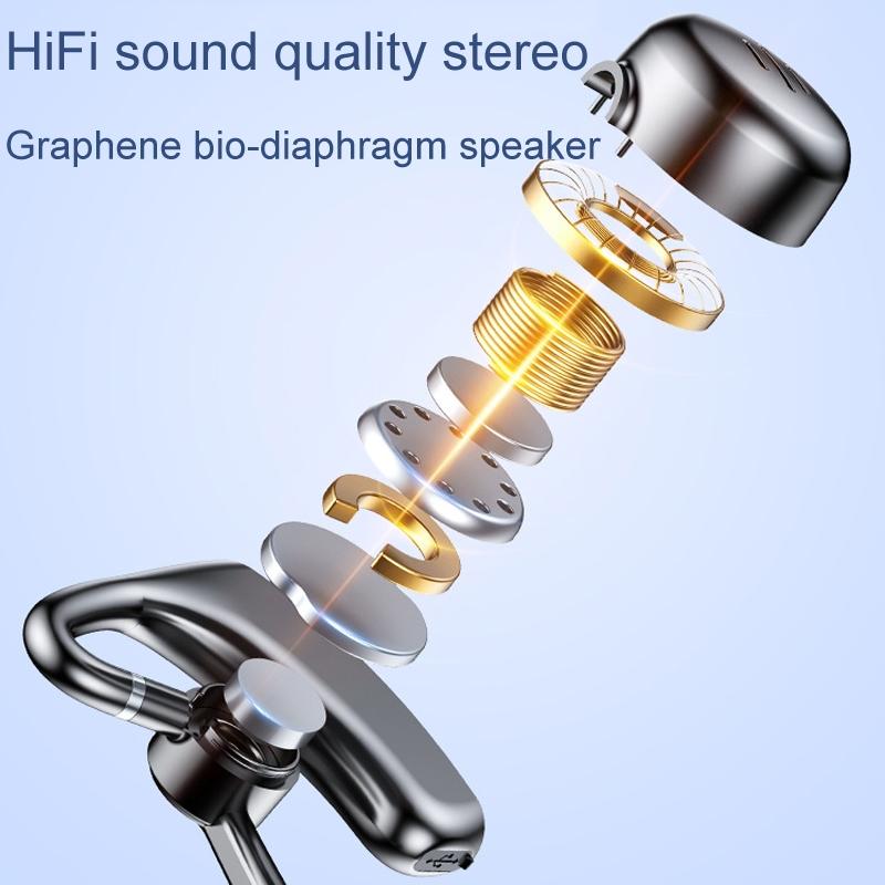 Bone Conduction Gaming Bluetooth Earphones with Noise Reduction - Black