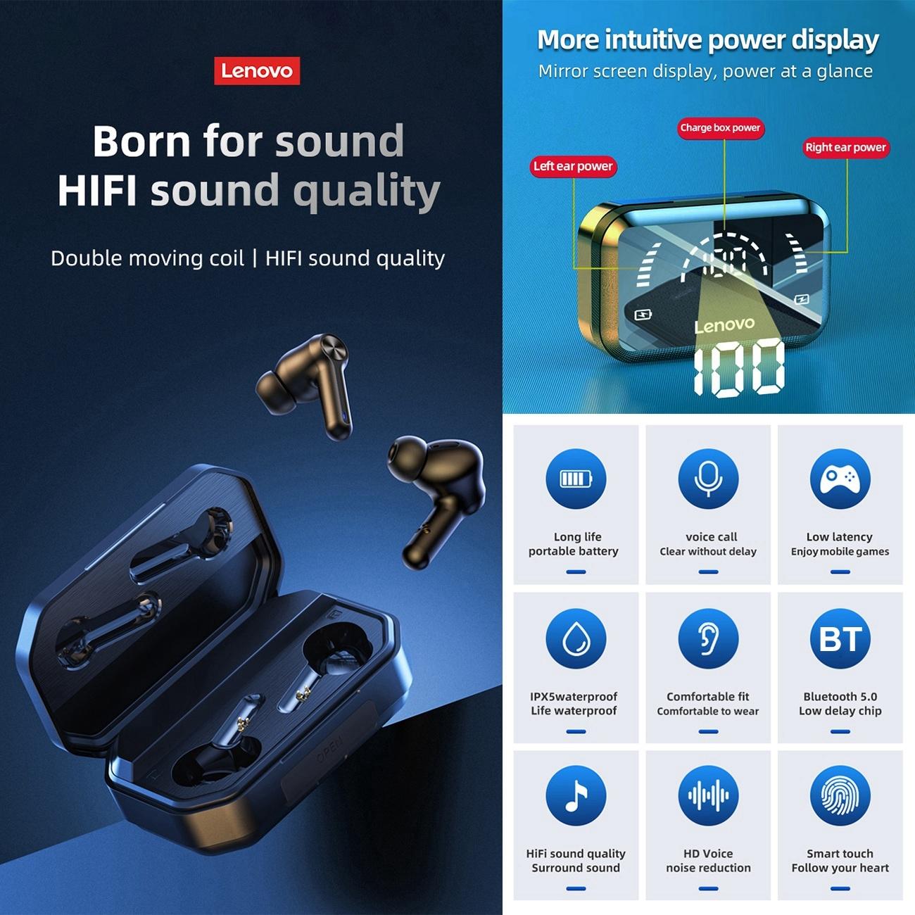 Pro Tws Wireless Bluetooth Earphones with Led Display - Black