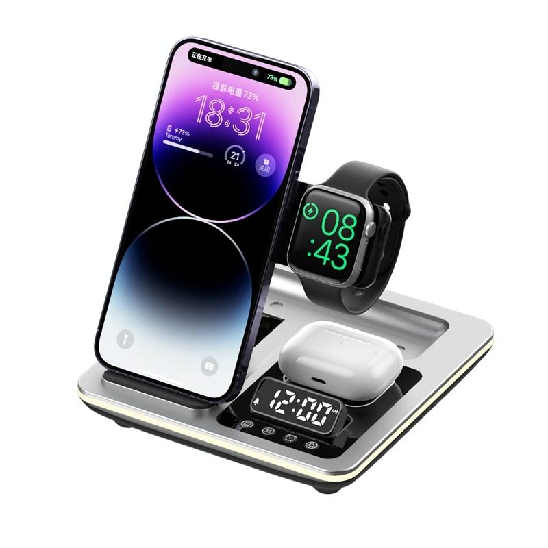 15W 5 In 1 Foldable Wireless Charger Stand - Black