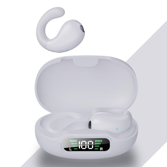 Wireless Bluetooth Earphone with Charging Case - Clip-on - Black