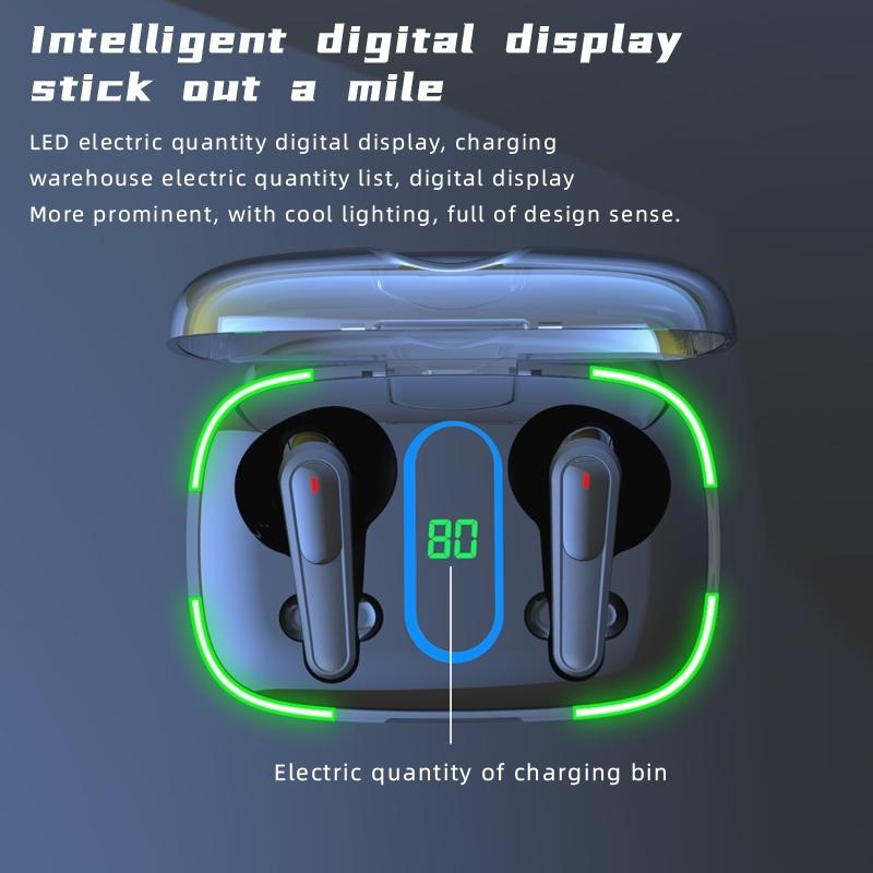 Intelligent Bluetooth Earphones with Wireless Charging - Black