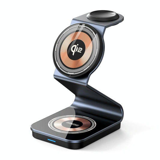 15W 3 In 1 Magnetic Wireless Charger Stand Black