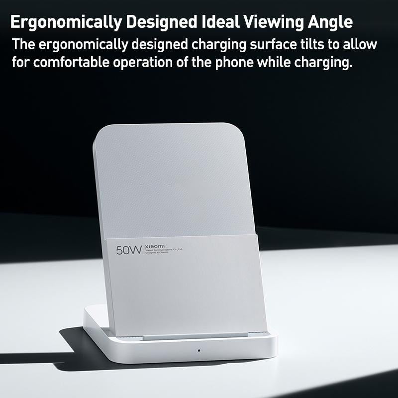 50W Vertical Air Cooled Wireless Charger White