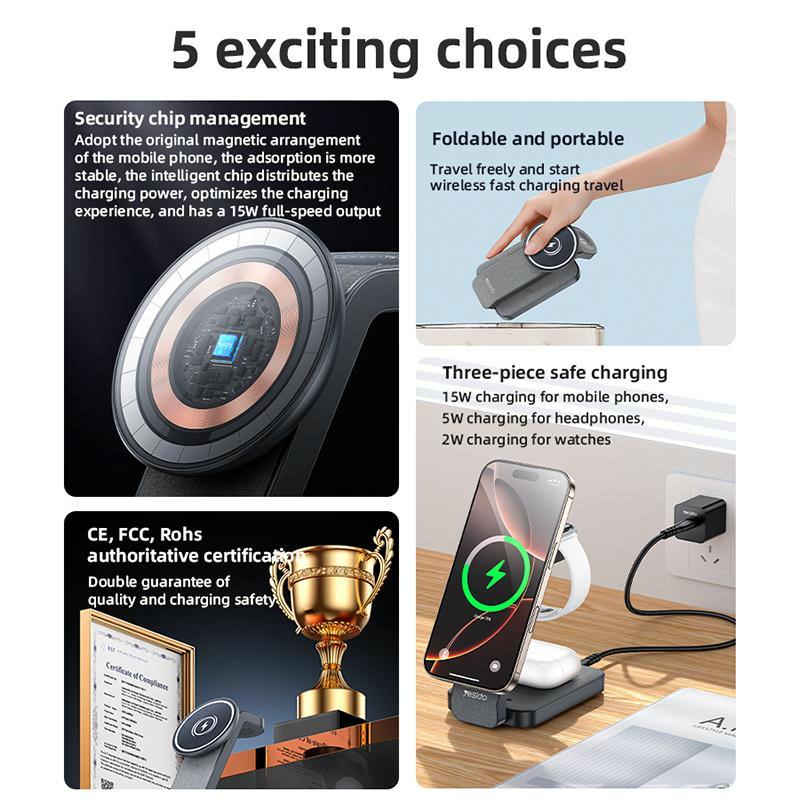 4 In 1 Magnetic Wireless Charging Stand With Night Light
