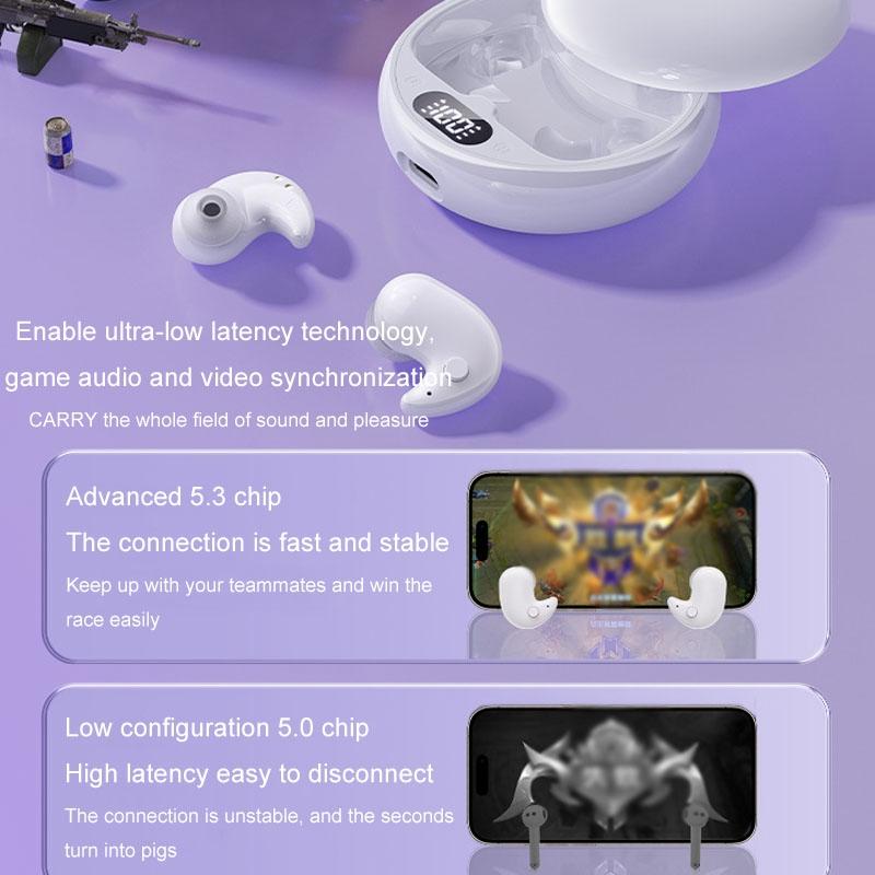 Wireless Sleep Earphones - Bluetooth 5.3 - Tws - Mini - Side Sleeping - Running - Sports - White