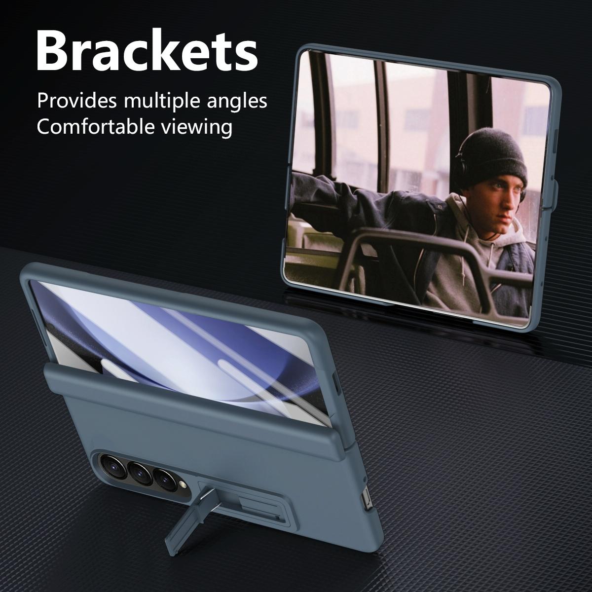 For Samsung Galaxy Z Fold4 5G Shockproof Case With Holder - All-Inclusive - Green