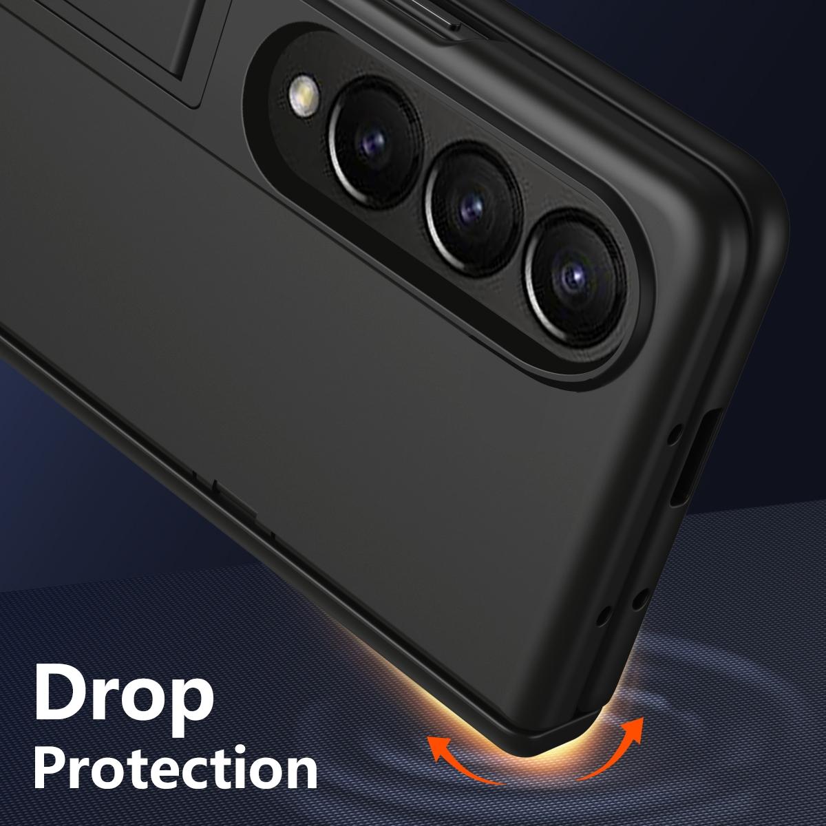 For Samsung Galaxy Z Fold4 5G Shockproof Case With Holder - All-Inclusive - Green