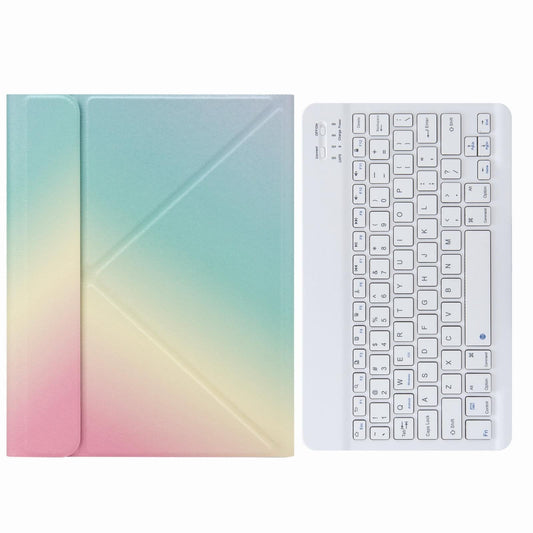Leather Case With Bluetooth Keyboard For Ipad 9.7 2018 & 2017 - Three-Fold Holder - Rainbow