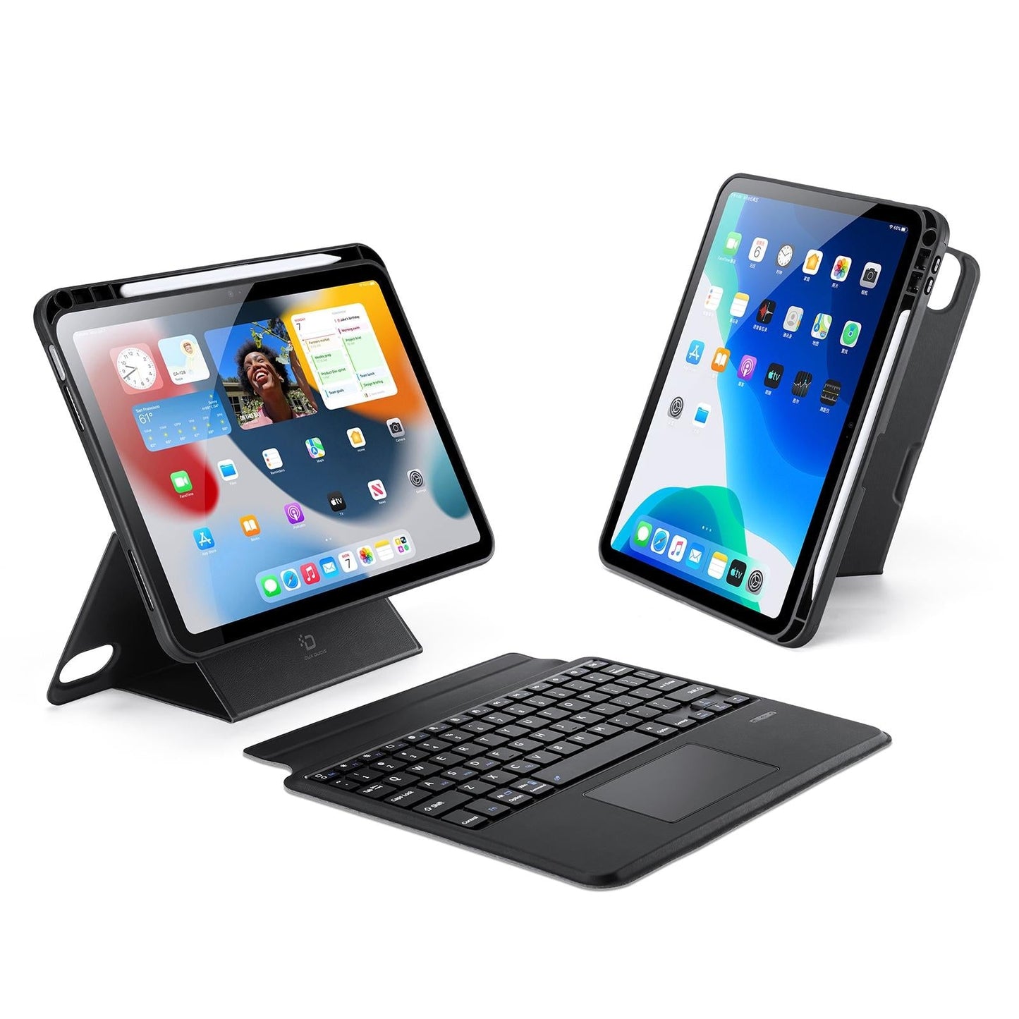 Black Magnetic Bluetooth Keyboard Tablet Case - For Ipad Air 4&5 / Ipad Pro 11 2022