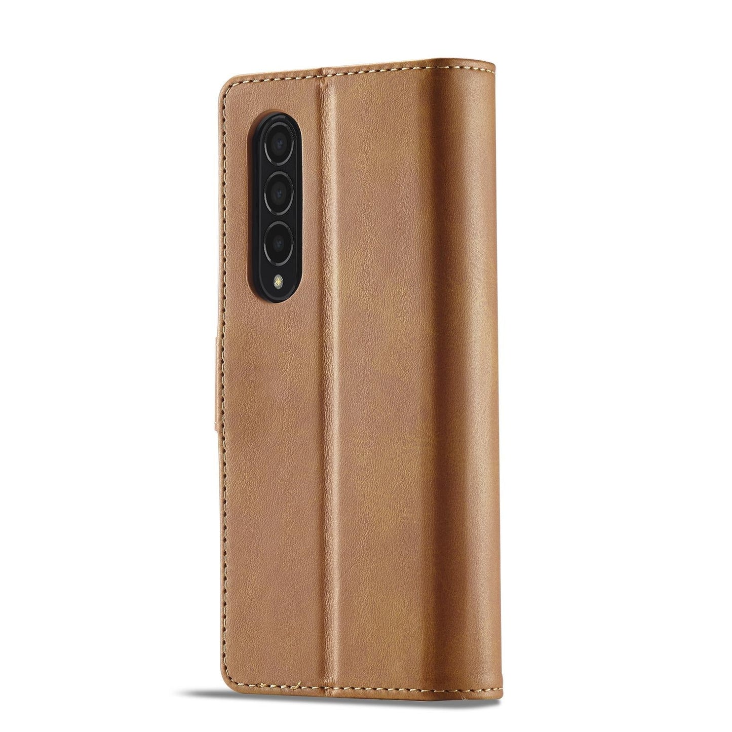 For Samsung Galaxy Z Fold4 5G Calf Leather Phone Case - Brown