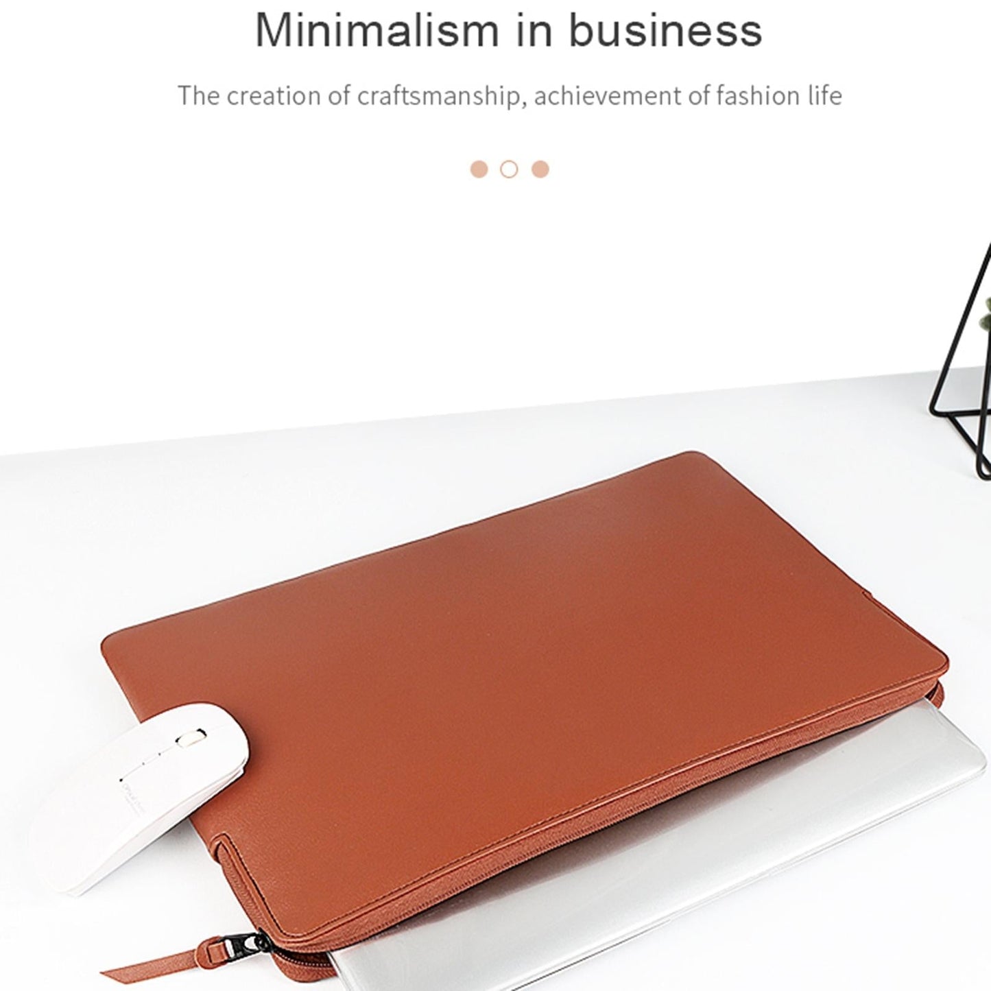 14.1-15.4 Inch Thin and Light Laptop Liner Bag with Pu Material - Cowhide Yellow