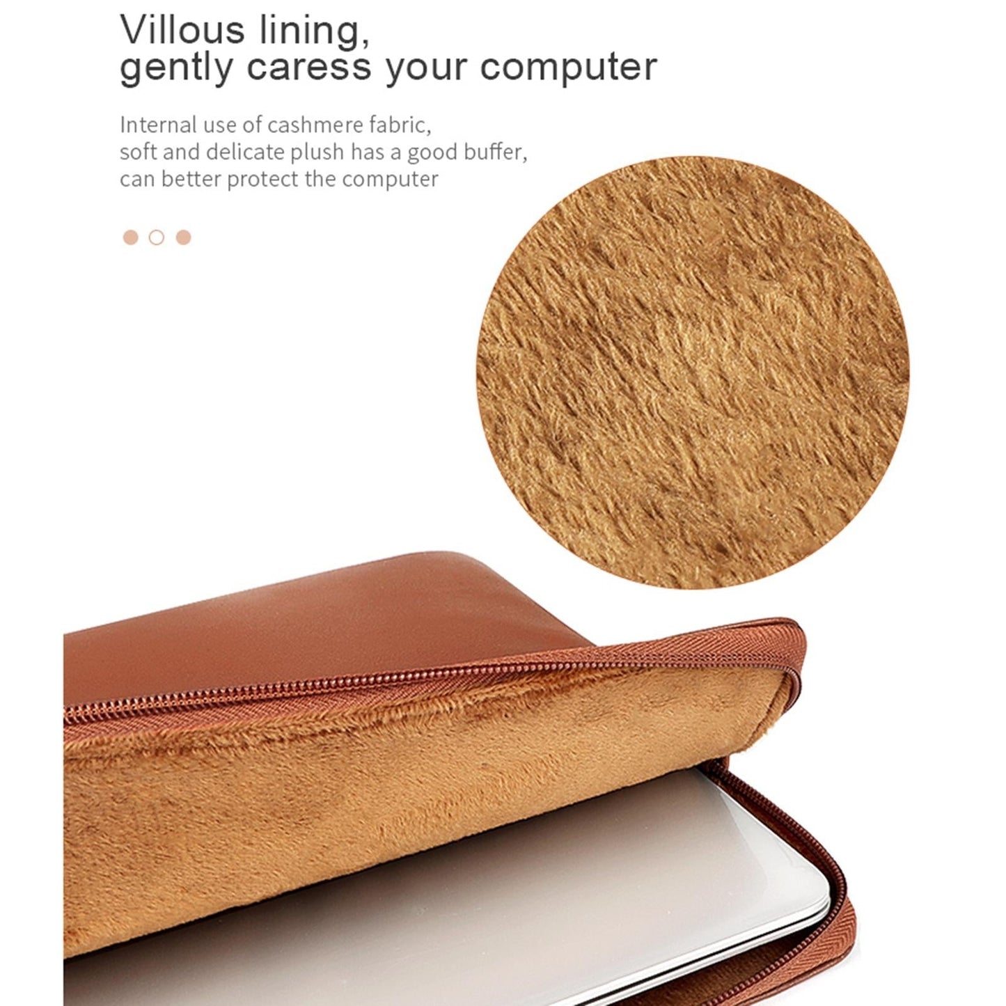 14.1-15.4 Inch Thin and Light Laptop Liner Bag with Pu Material - Cowhide Yellow