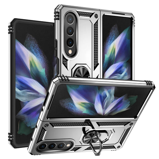For Samsung Galaxy z Fold4 5G Tpu & Pc Shockproof Phone Case - Silver