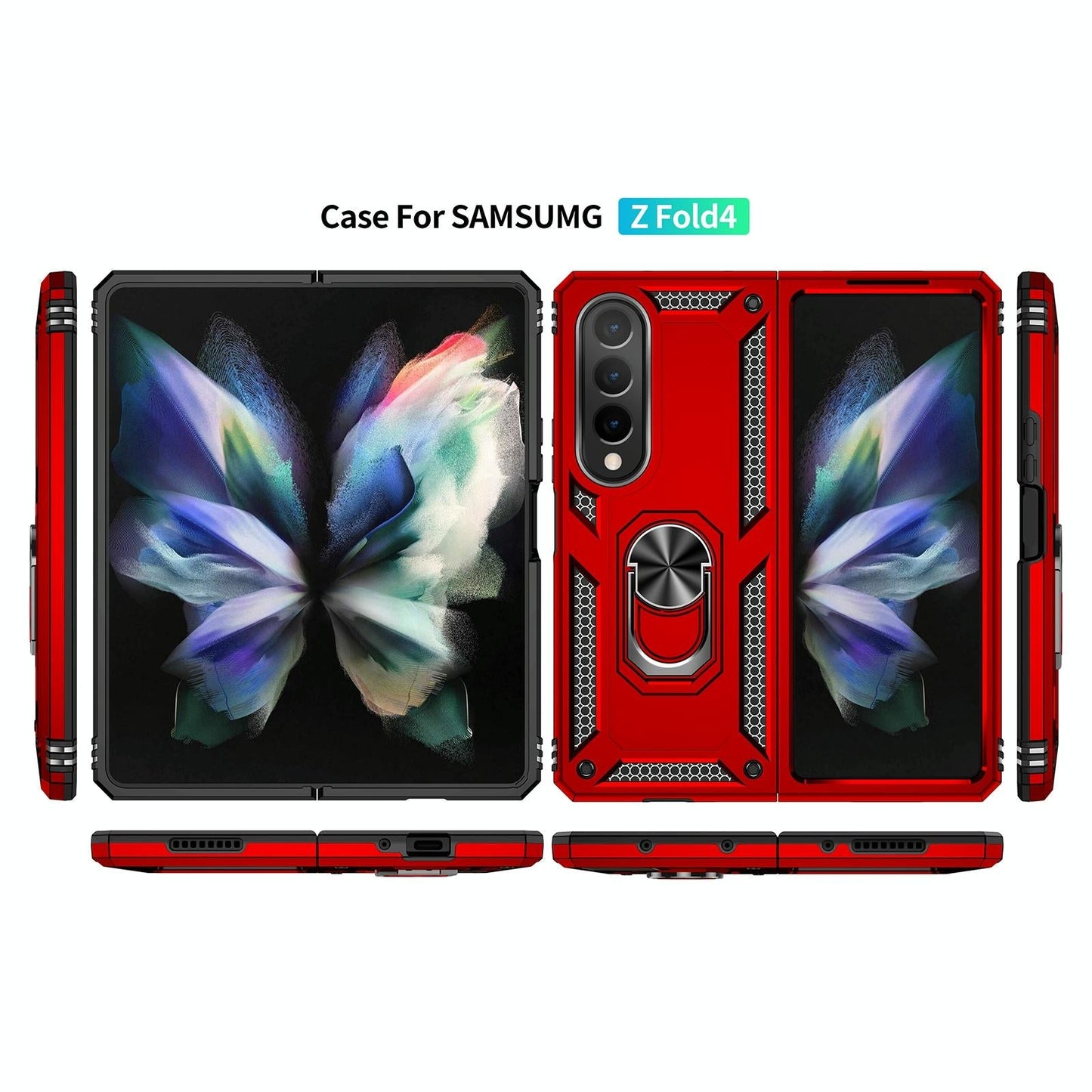 For Samsung Galaxy z Fold4 5G Tpu & Pc Shockproof Phone Case - Silver