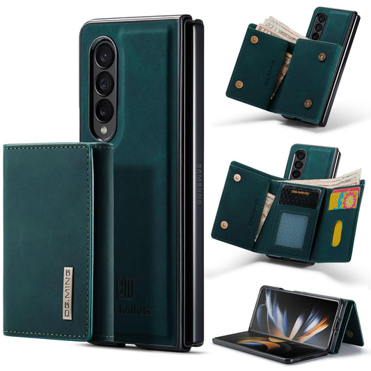 For Samsung Galaxy Z Fold4 5G Wallet Case - 3 Fold Multi Card Holder - Green