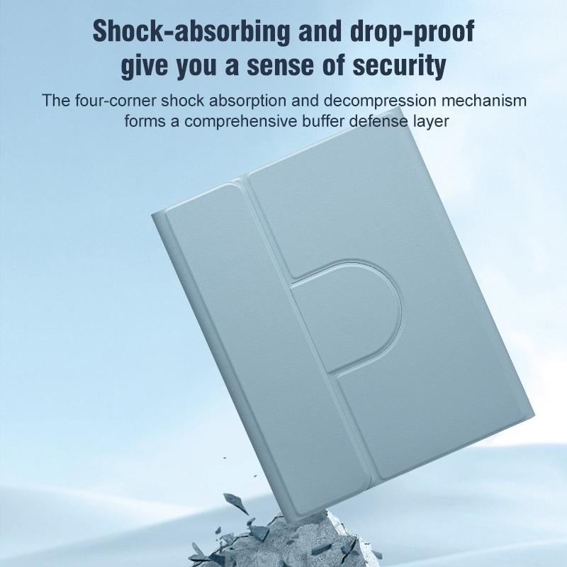 360 Degree Rotatable Bluetooth Keyboard Leather Case With Touchpad - Square Button - Mint Green - For Ipad Air 2022 / Ipad Pro 11 2021