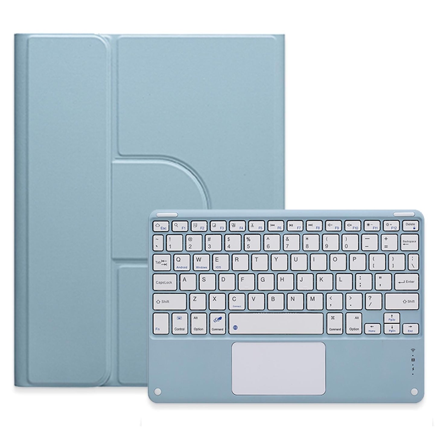 360 Degree Rotatable Bluetooth Keyboard Leather Case With Touchpad - Square Button - Mint Green - For Ipad Air 2022 / Ipad Pro 11 2021