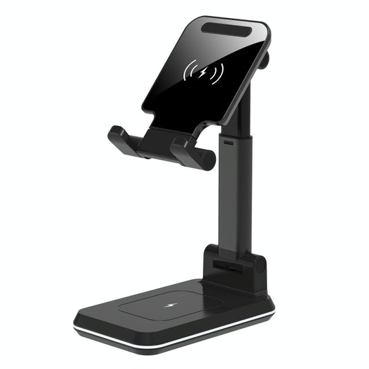 Portable 2 In 1 Wireless Charging Stand Double Charge - Black