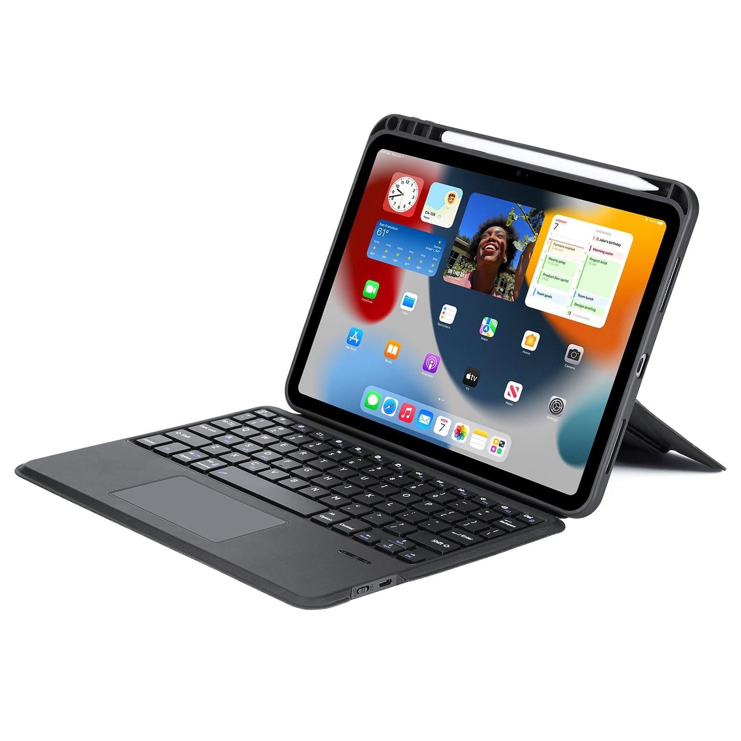 Black Magnetic Bluetooth Keyboard Tablet Case - For Ipad 10.2 2019/2020/2021/Air 2019/Pro 10.5 Inch 2017