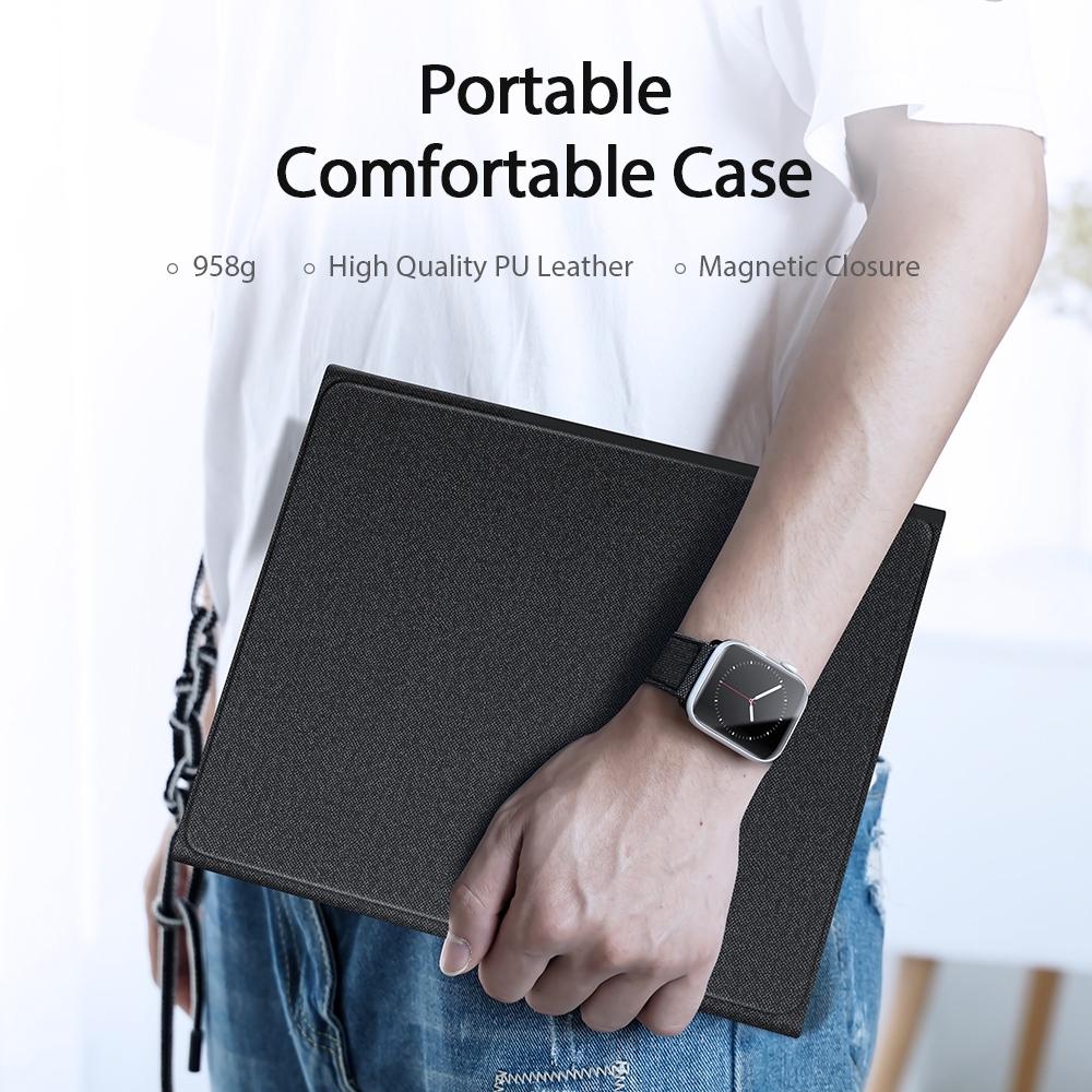 12.9 Ipad Pro Leather Case With Bluetooth Keyboard & Touchpad - Black