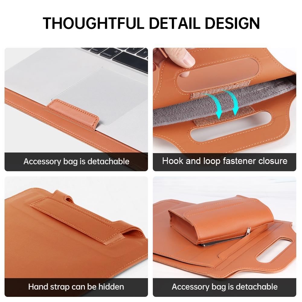 Versatile Laptop Bag with Mouse Pad Stand - Brown