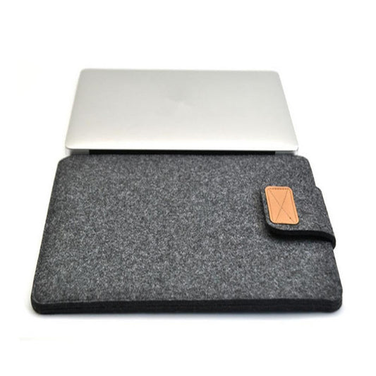 14 Vertical Felt Laptop / Tablet Sleeve Bag - Black - Khaki