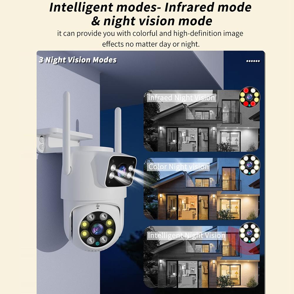 Outdoor Wifi Camera With 4Mp Resolution And Two-Way Voice Ip66 Waterproof White