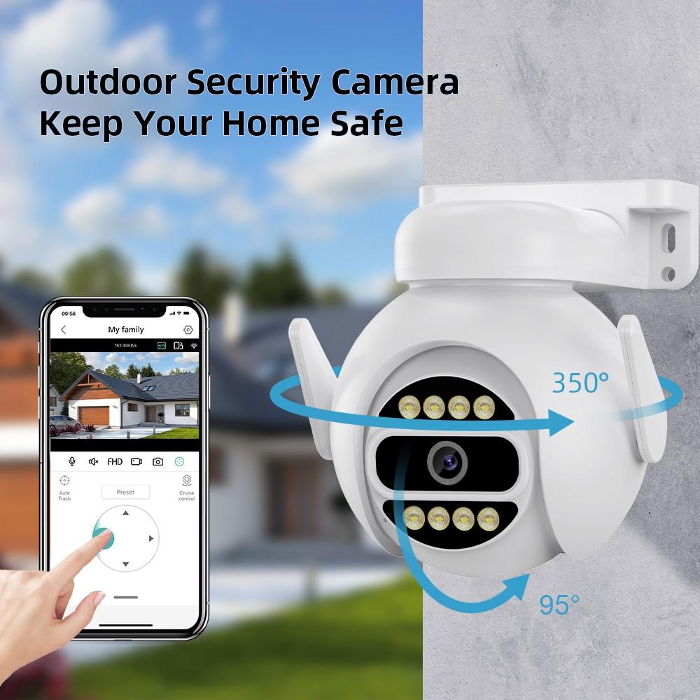 Smart Wifi Surveillance Camera With Dual-Light Night Vision And Two-Way Audio - White