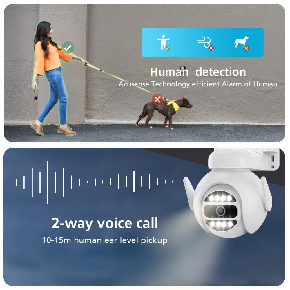 Smart Wifi Surveillance Camera With Dual-Light Night Vision And Two-Way Audio - White