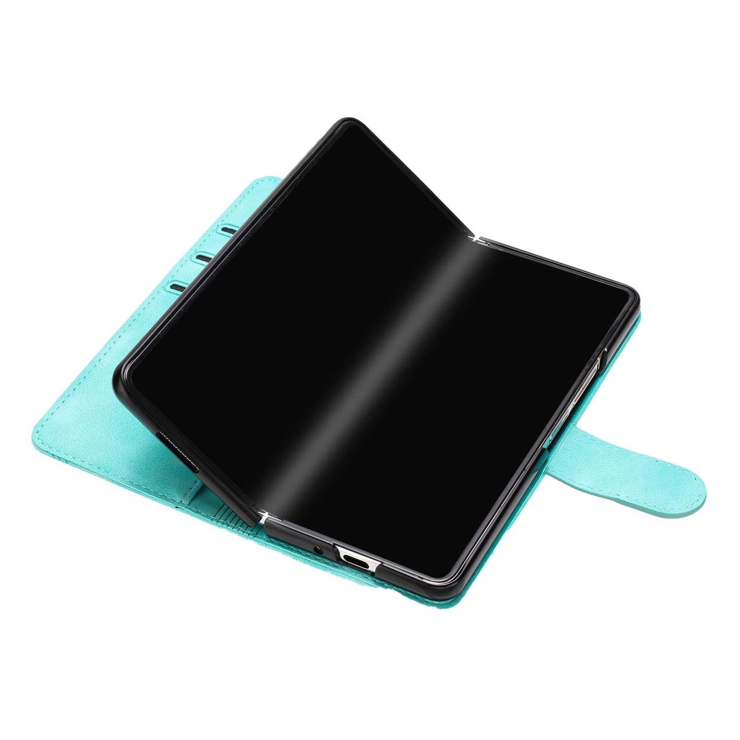 For Samsung Galaxy Z Fold4 5G Leather Phone Case With Heart Pattern - Red