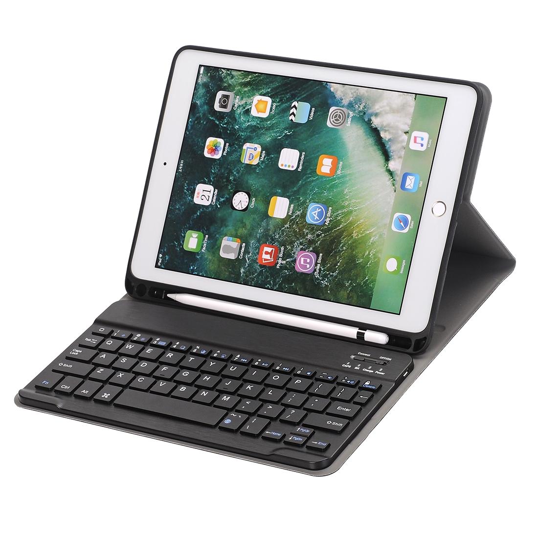Ultra-Thin Detachable Bluetooth Keyboard Tablet Case For Ipad 10.2 2019 With Stand & Pen Slot - Black