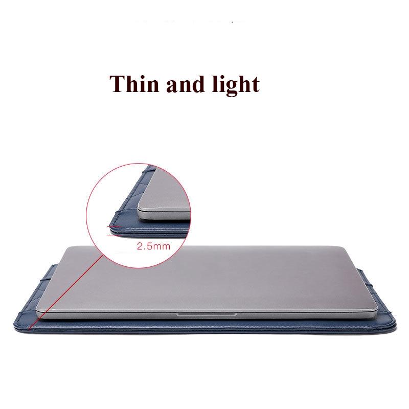 11-12 Inch Thin & Light Microfiber Leather Notebook Liner Bag for Computers - Black