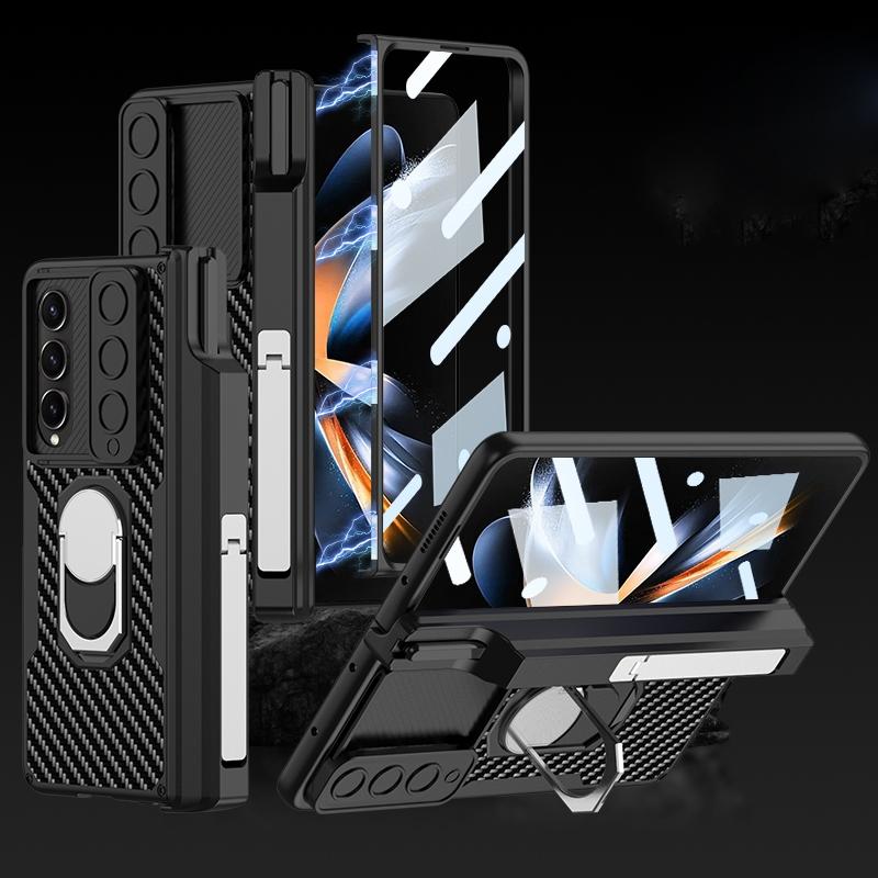For Samsung Galaxy Z Fold4 5G Magnetic Armor Phone Case - Full Coverage - Brushed Texture