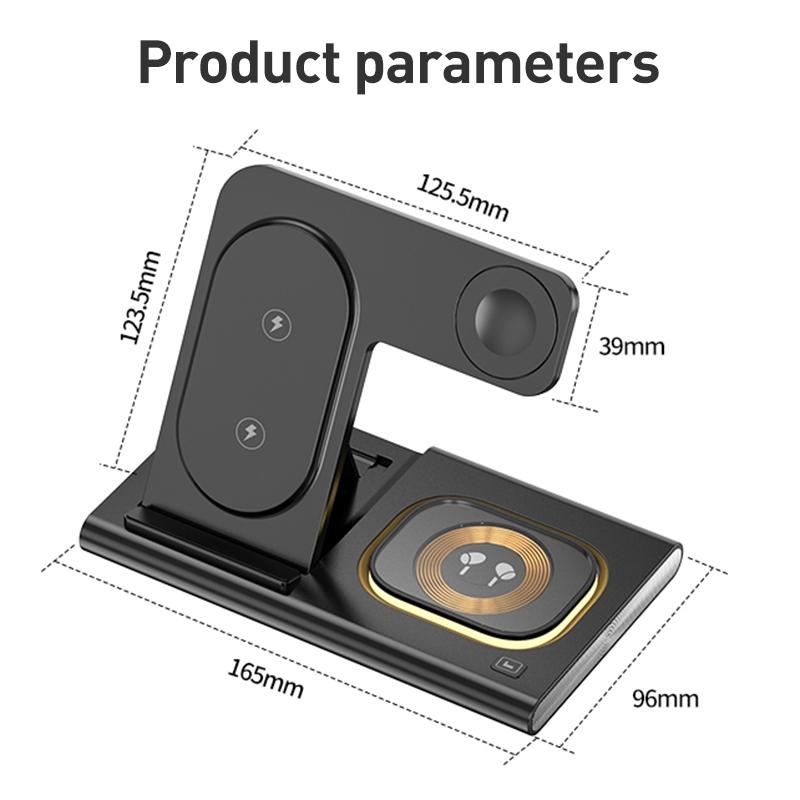 15W 3 In 1 Foldable Wireless Charger - White