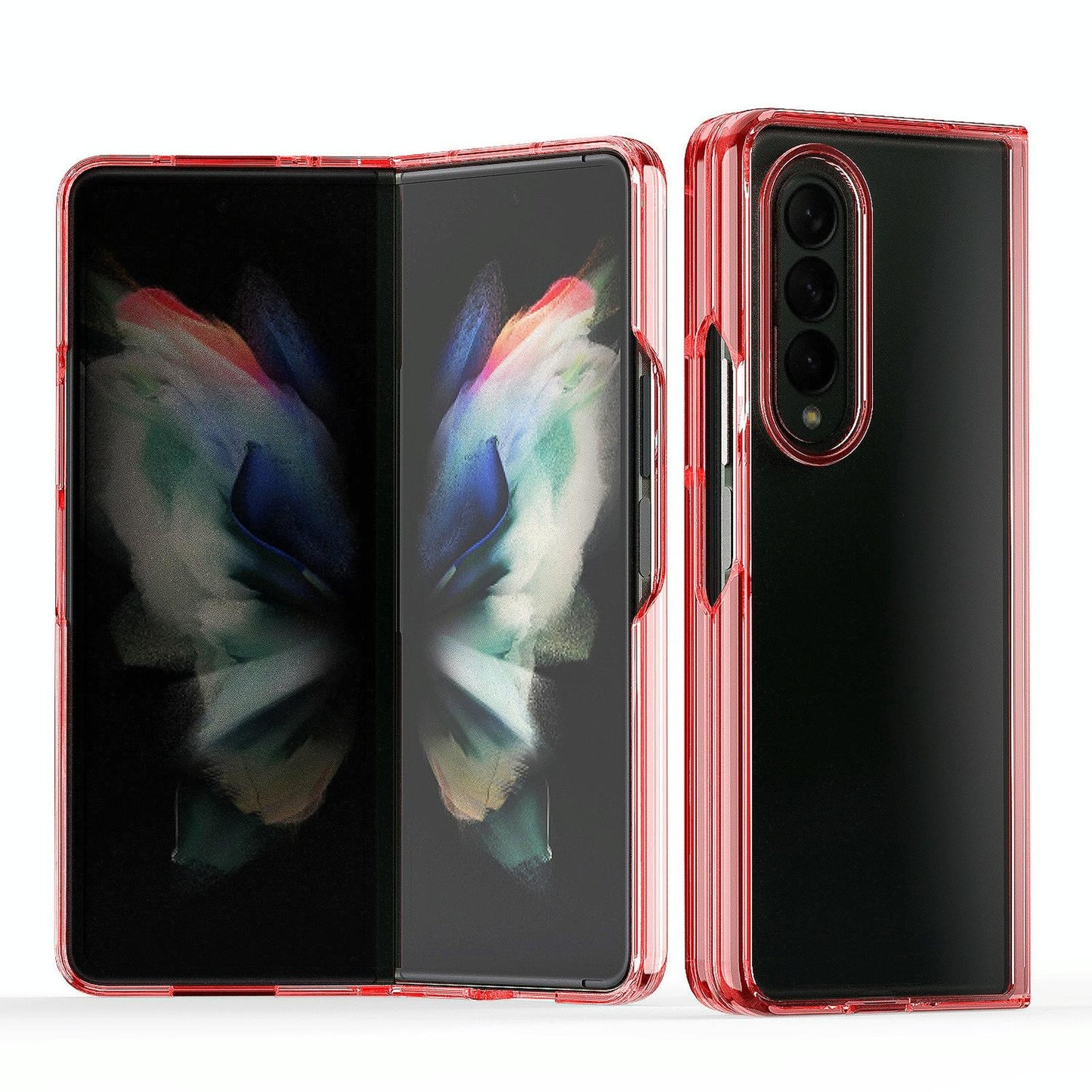 For Samsung Galaxy Z Fold4 5G Clear Acrylic Tpu Phone Case - Black