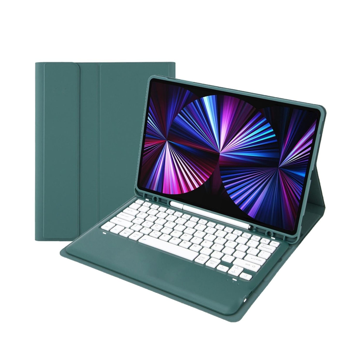 Detachable Bluetooth Keyboard Leather Case For Ipad Pro 12.9 2021 / 2020 / 2018 With Pen Slot - Pink