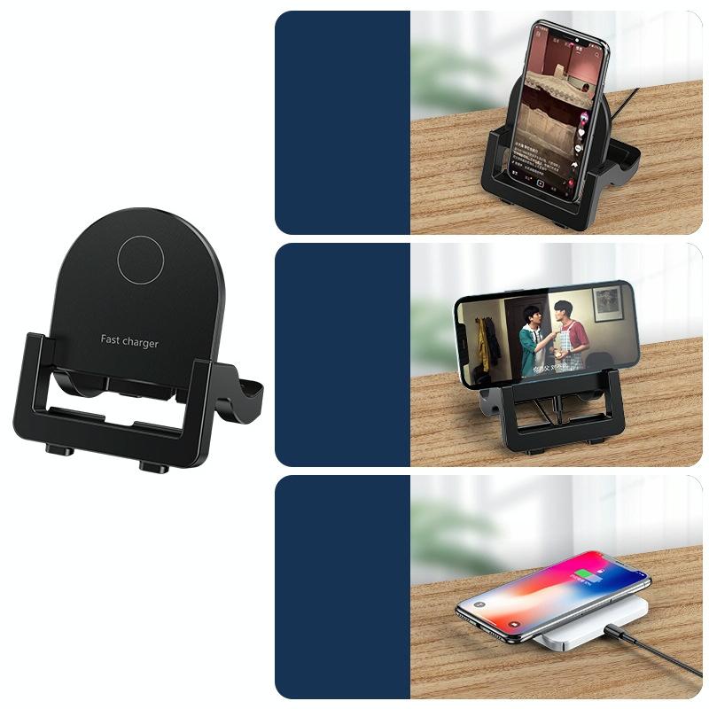 15W Vertical Wireless Fast Charger With Phone Holder - White