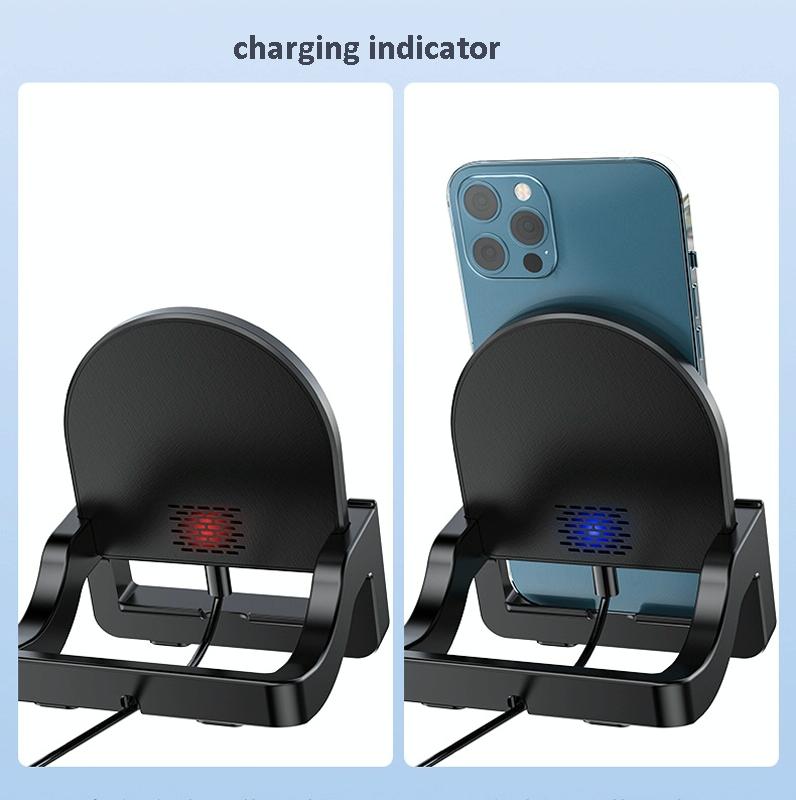 15W Vertical Wireless Fast Charger With Phone Holder - White
