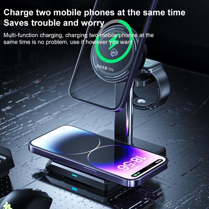 15W 4 In 1 Magnetic Wireless Charger Stand - White