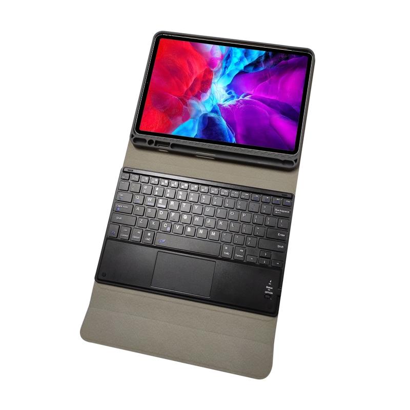 Bluetooth Keyboard Tablet Case For Ipad Pro 11 - Detachable Touch Leather Holder Pen Slot - Blue