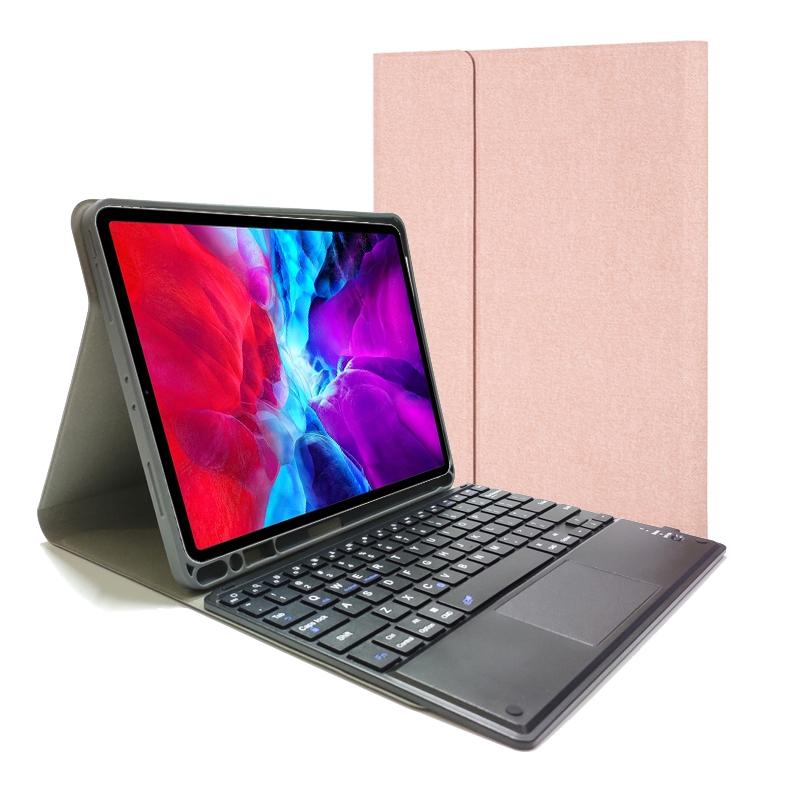 Bluetooth Keyboard Tablet Case For Ipad Pro 11 - Detachable Touch Leather Holder Pen Slot - Blue
