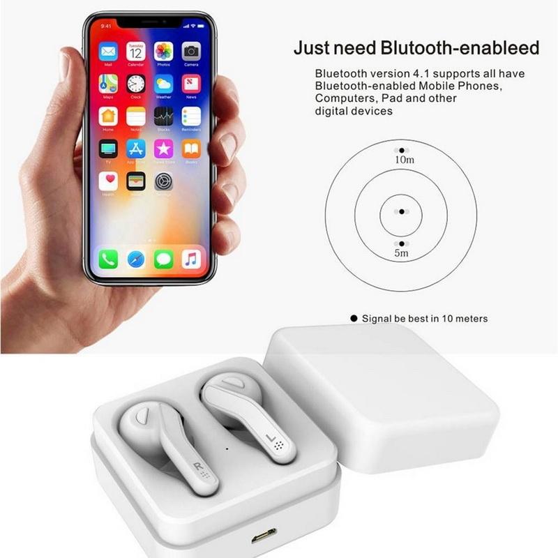 Mini Touch Control Wireless Earbuds with Charger Box - Hifi Bluetooth Tws - White