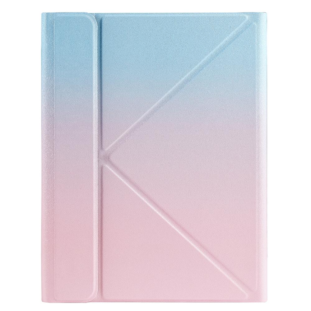 Bluetooth Keyboard Leather Case For Ipad 9.7 - Triangle Holder & Pen Slot - Gradient Rainbow