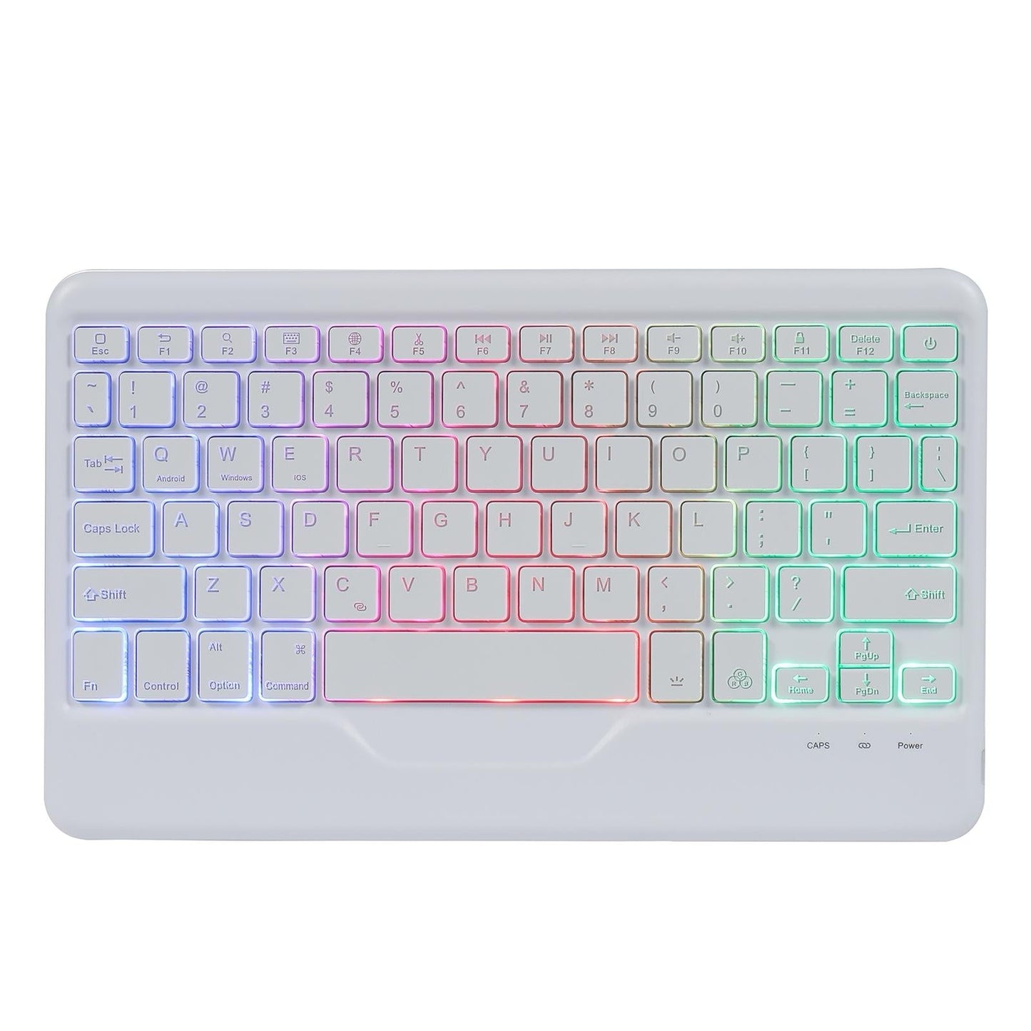 Bluetooth Keyboard Leather Case For Ipad 9.7 - Triangle Holder & Pen Slot - Gradient Rainbow