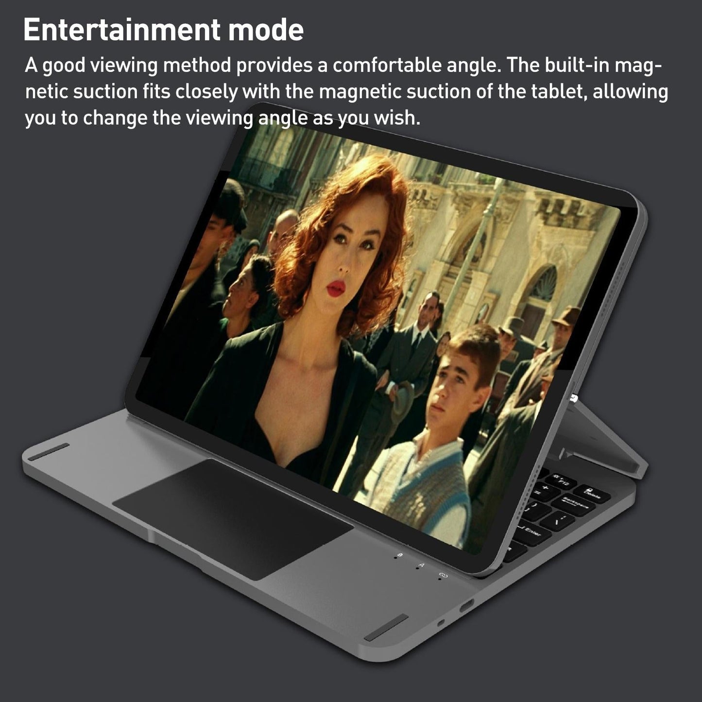 Bluetooth Touch Keyboard Leather Case - Aluminum Alloy - Silver - For Ipad Pro 11 2022/2021/2020/2018/Air 4/5