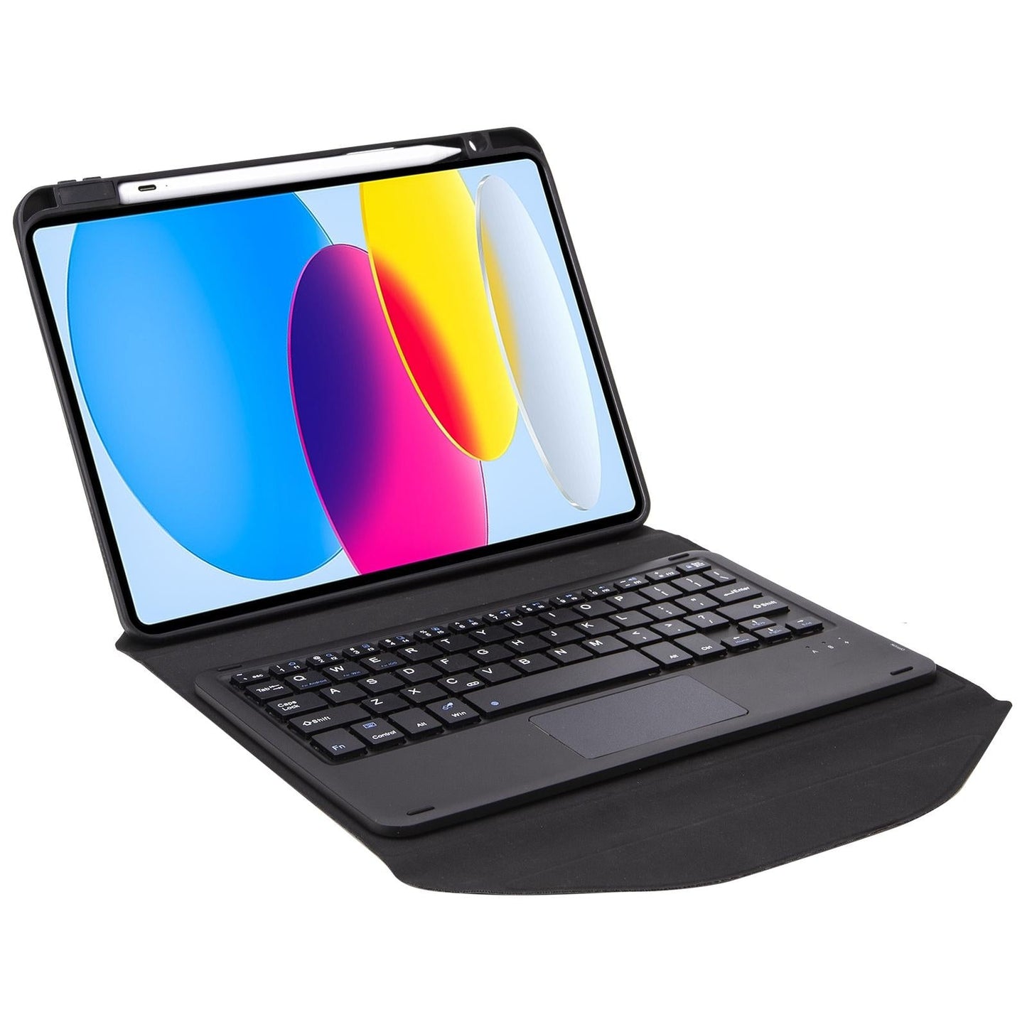 Bluetooth Keyboard Leather Tablet Case With Pen Slot And Touchpad - Pink